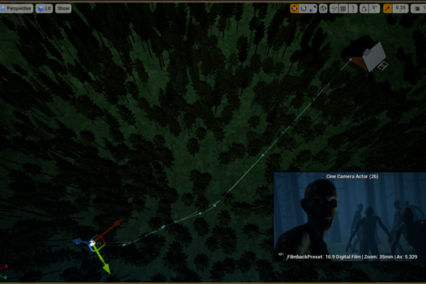 Camera path throughout the forest